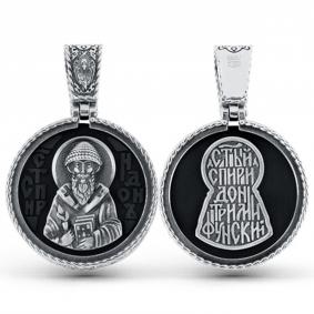 Подвеска-иконка Святой.Спиридон из черненого серебра Иордань с Эбен БМ-П-575 Св.Спиридон БМ-П-575 Св.Спиридон фото